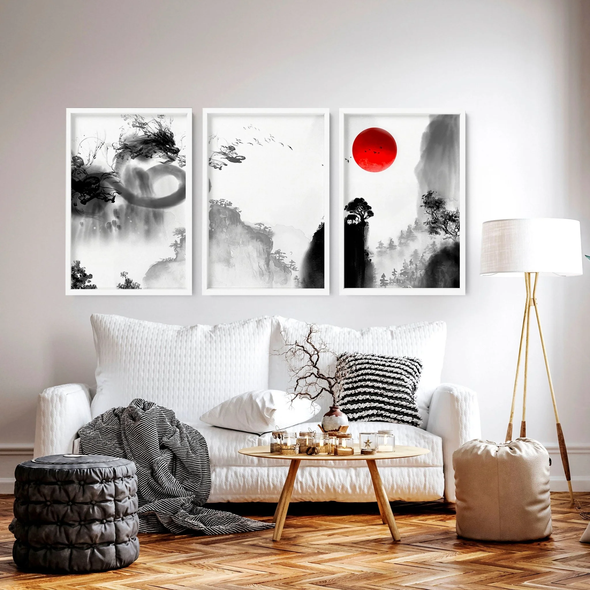 Japanese dragons art | set of 3 wall art prints - Image 2
