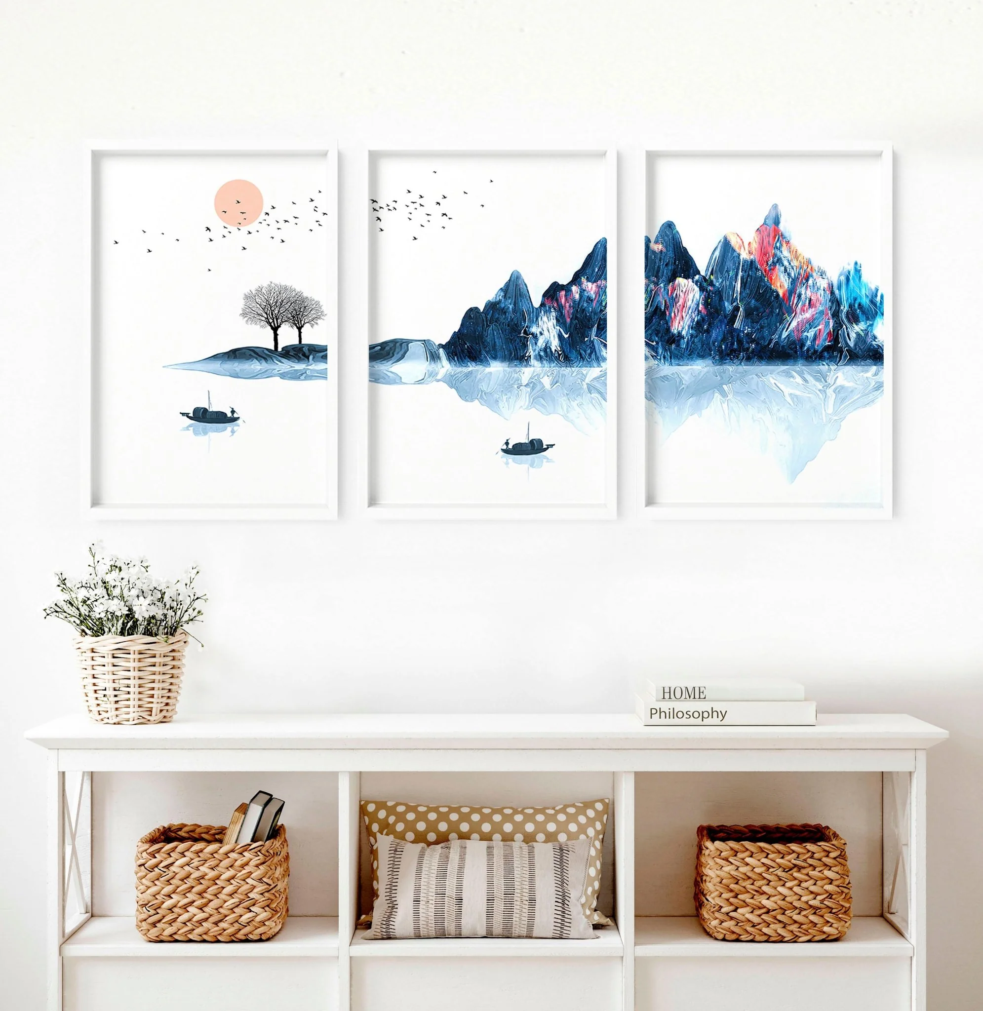 Framed wall art for living room | set of 3 Japanese wall art prints - Image 3