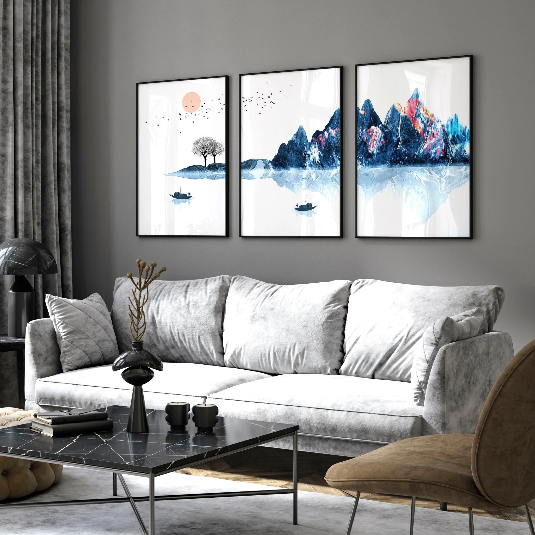Framed wall art for living room | set of 3 Japanese wall art prints - Image 8