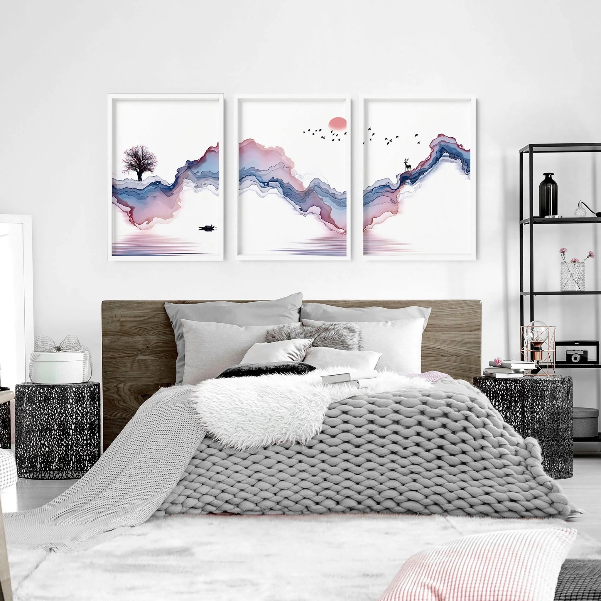 Pictures for bedroom | set of 3 Japanese wall art prints - Image 3