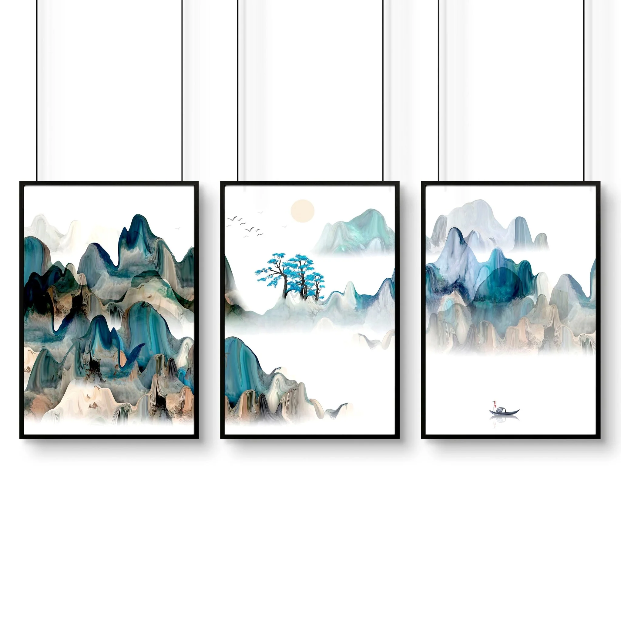 Japanese landscape art | set of 3 wall art for home office - Image 10