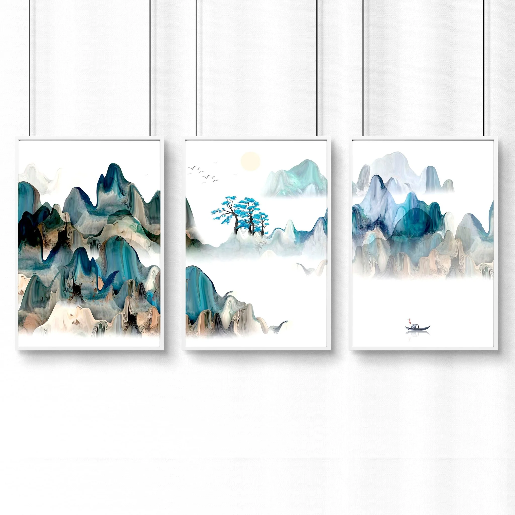 Japanese landscape art | set of 3 wall art for home office - Image 11