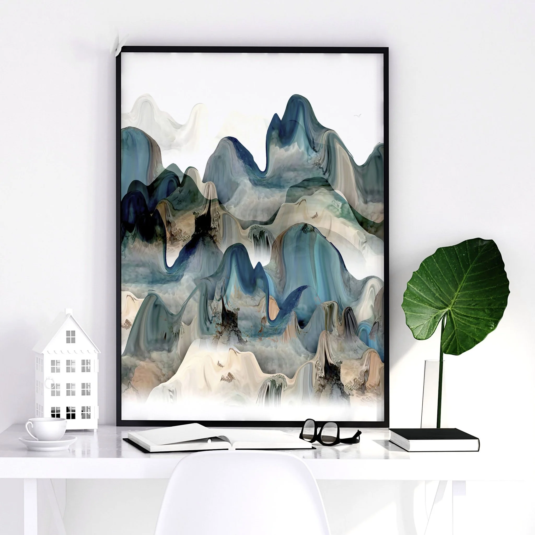 Japanese landscape art | set of 3 wall art for home office - Image 5