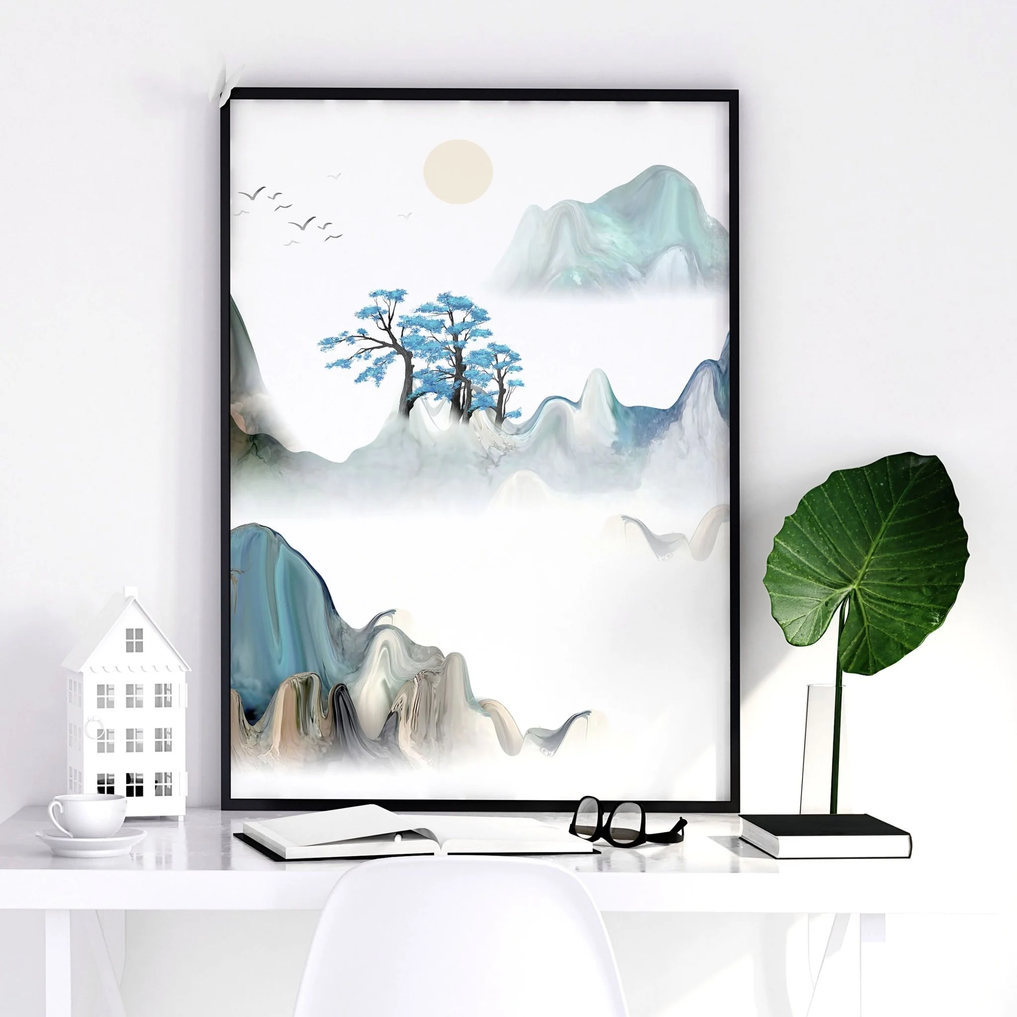 Japanese landscape art | set of 3 wall art for home office - Image 6