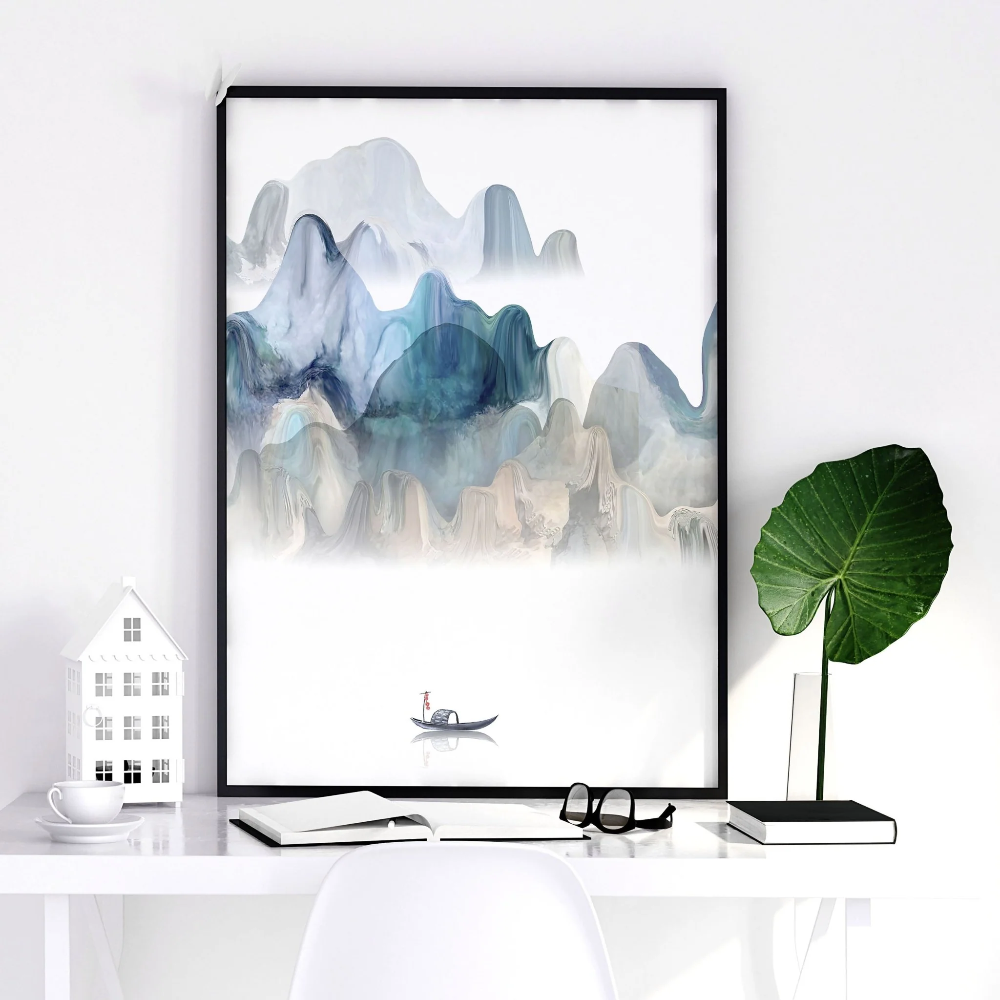 Japanese landscape art | set of 3 wall art for home office - Image 7