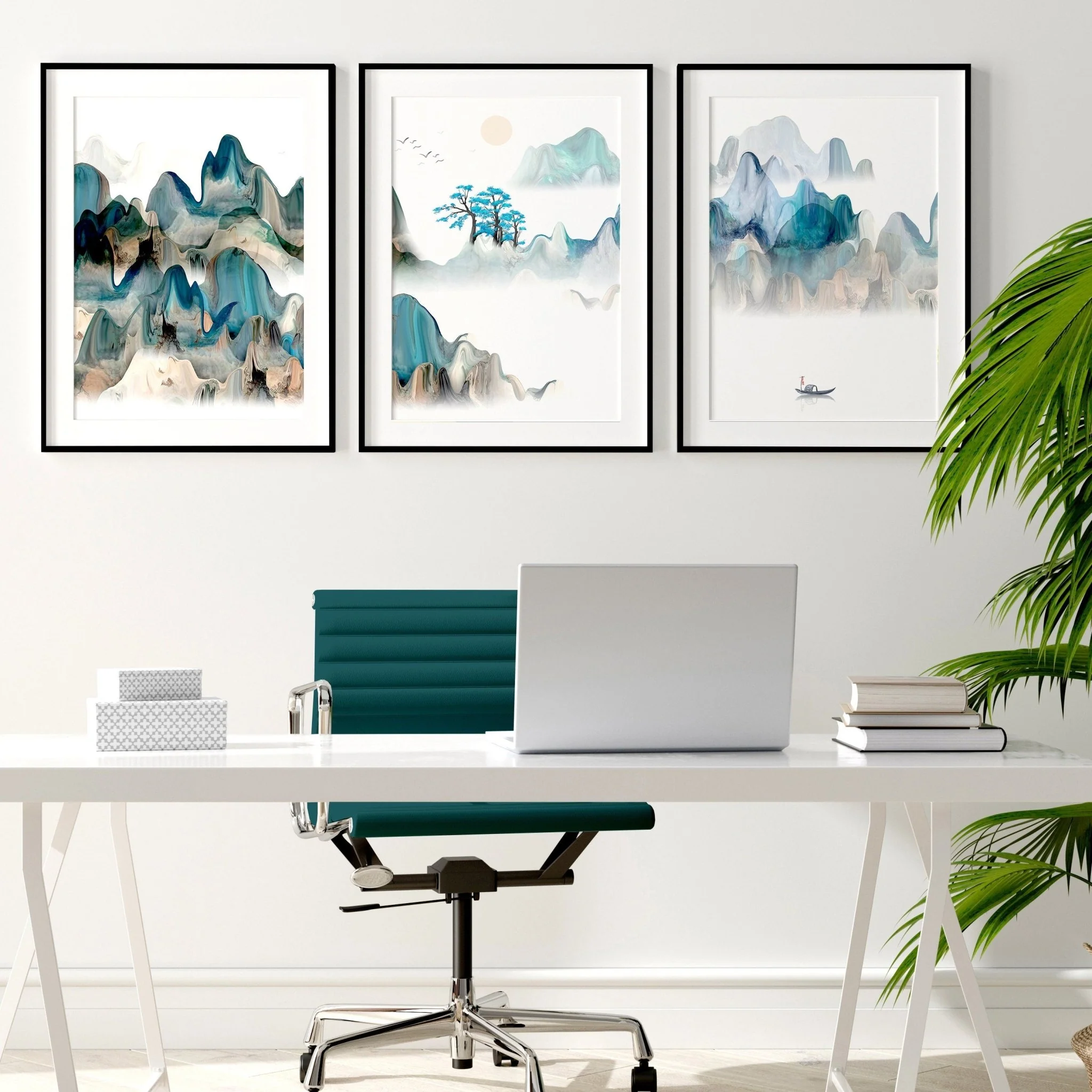Japanese landscape art | set of 3 wall art for home office - Image 8