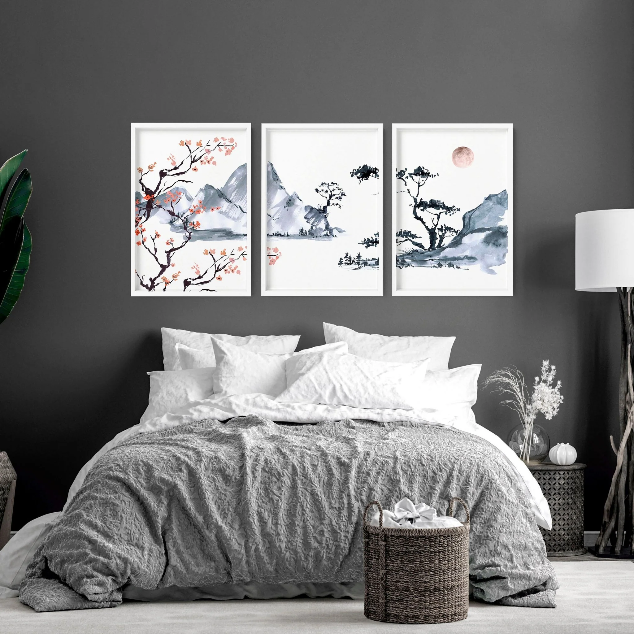 Japanese landscape painting | set of 3 Bedroom wall art - Image 2