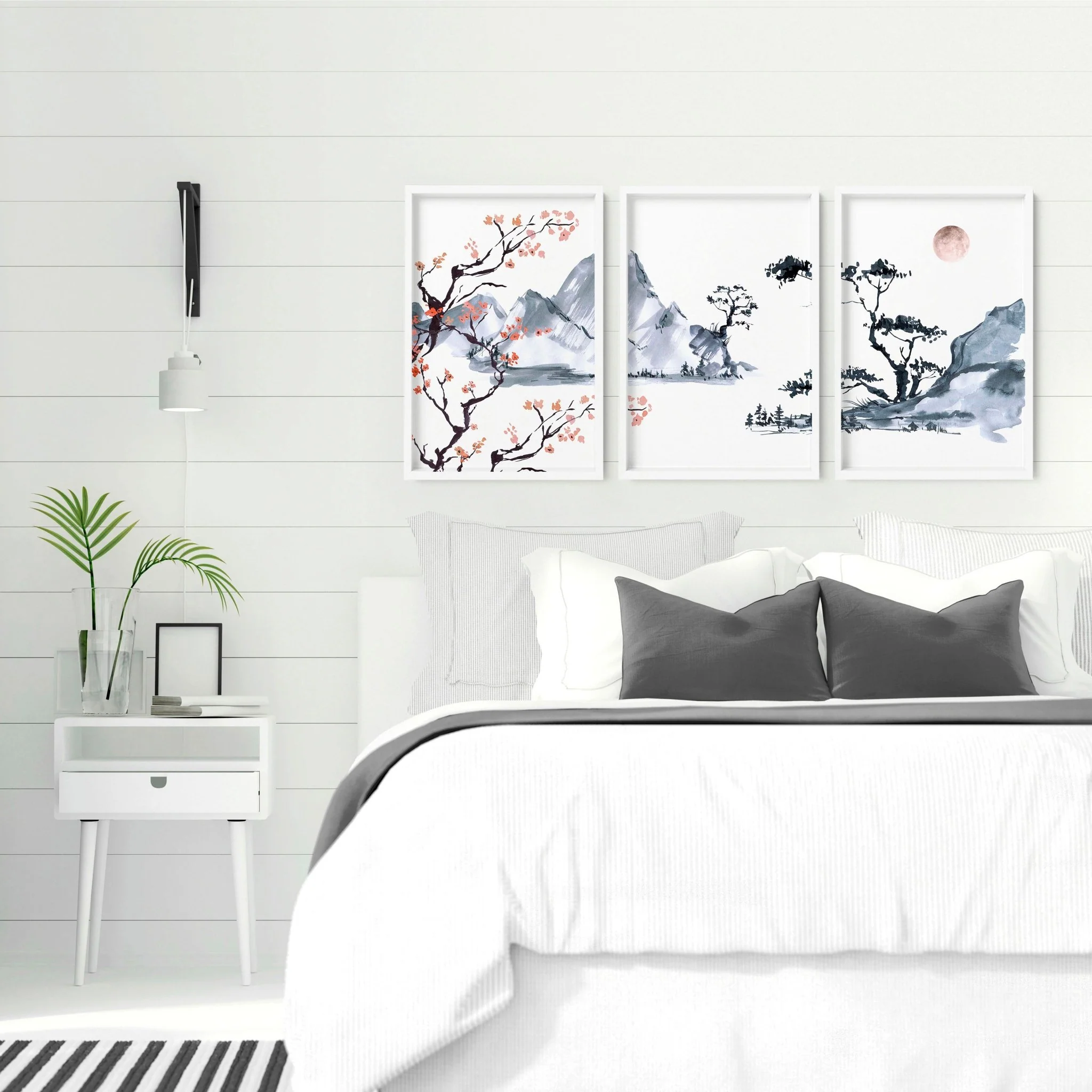 Japanese landscape painting | set of 3 Bedroom wall art - Image 4