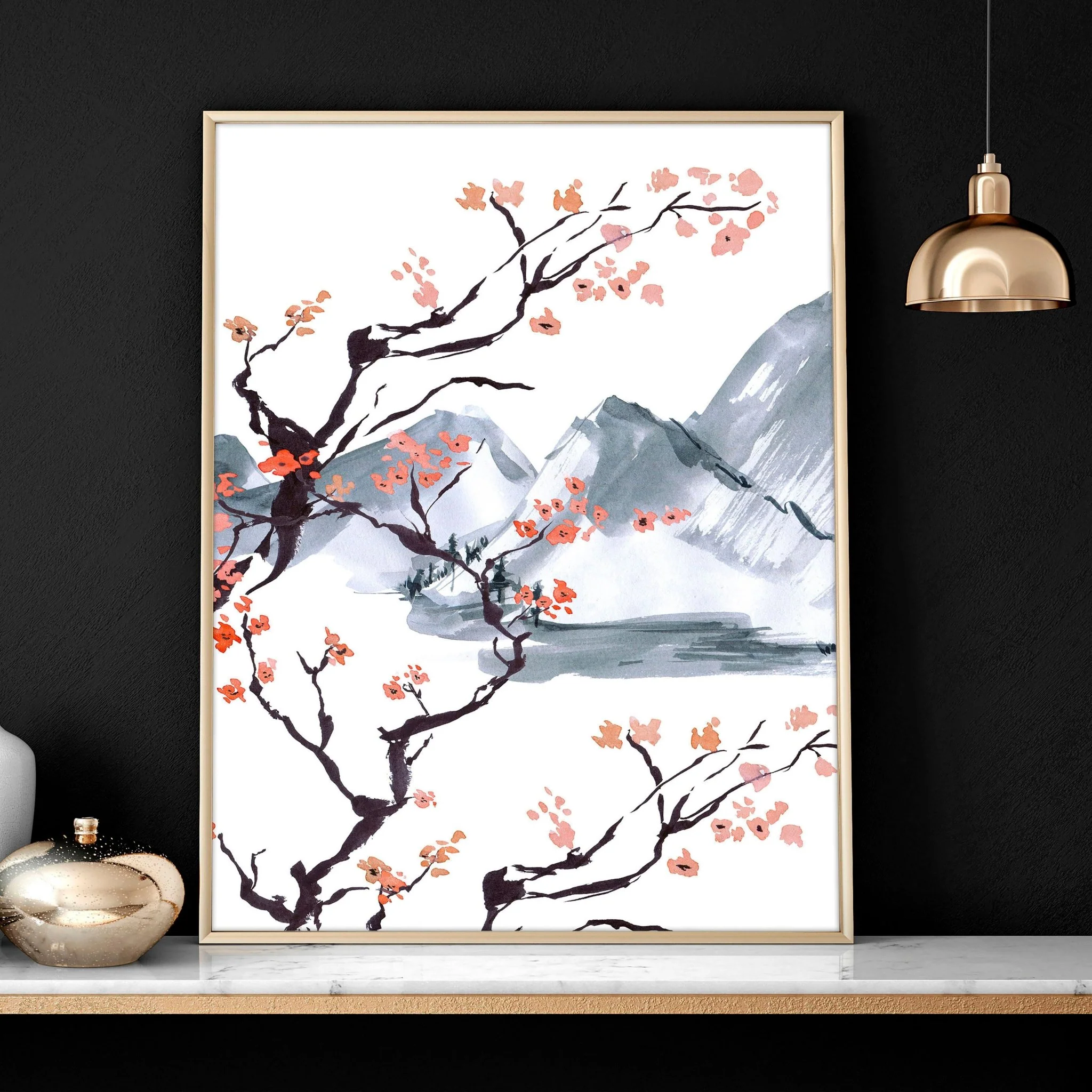 Japanese landscape painting | set of 3 Bedroom wall art - Image 5
