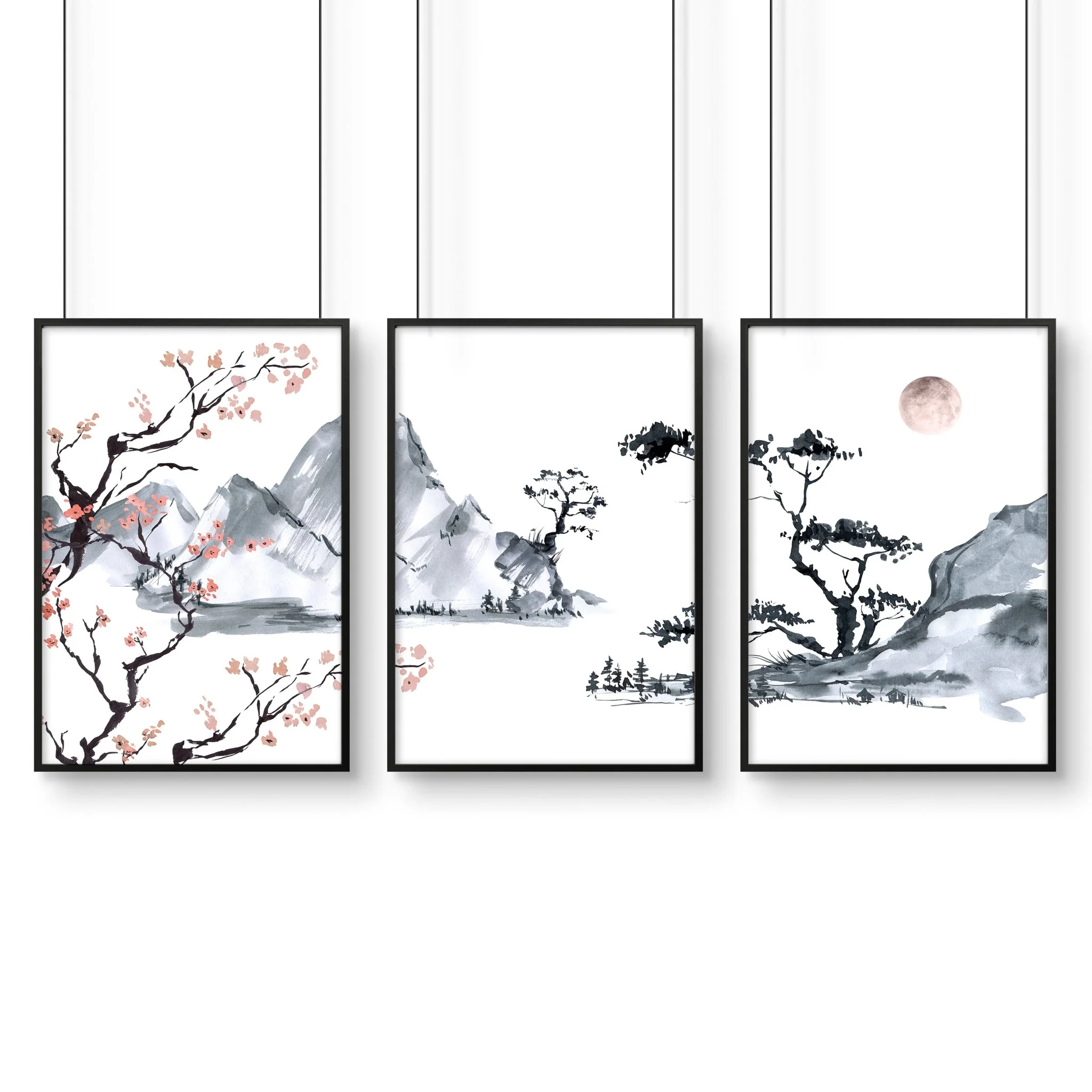 Japanese landscape painting | set of 3 Bedroom wall art - Image 8
