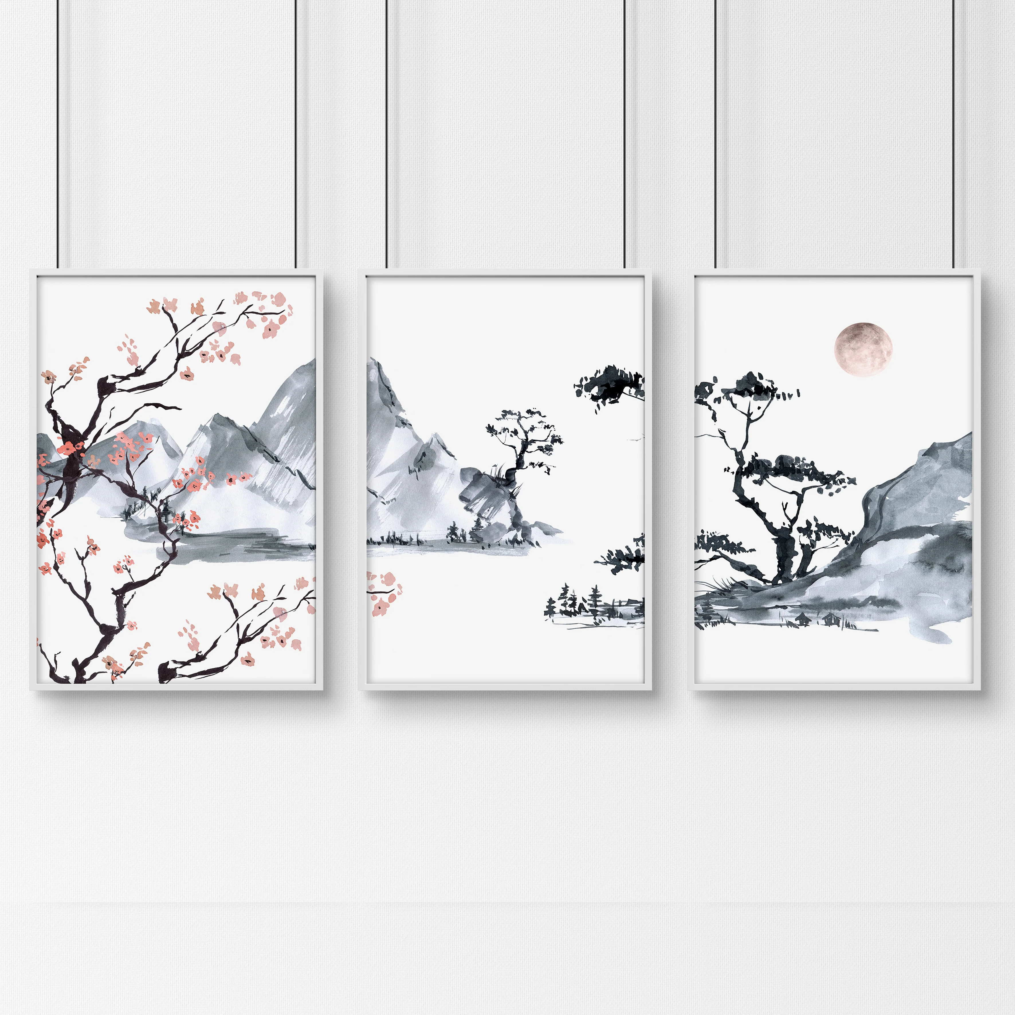 Japanese landscape painting | set of 3 Bedroom wall art - Image 9