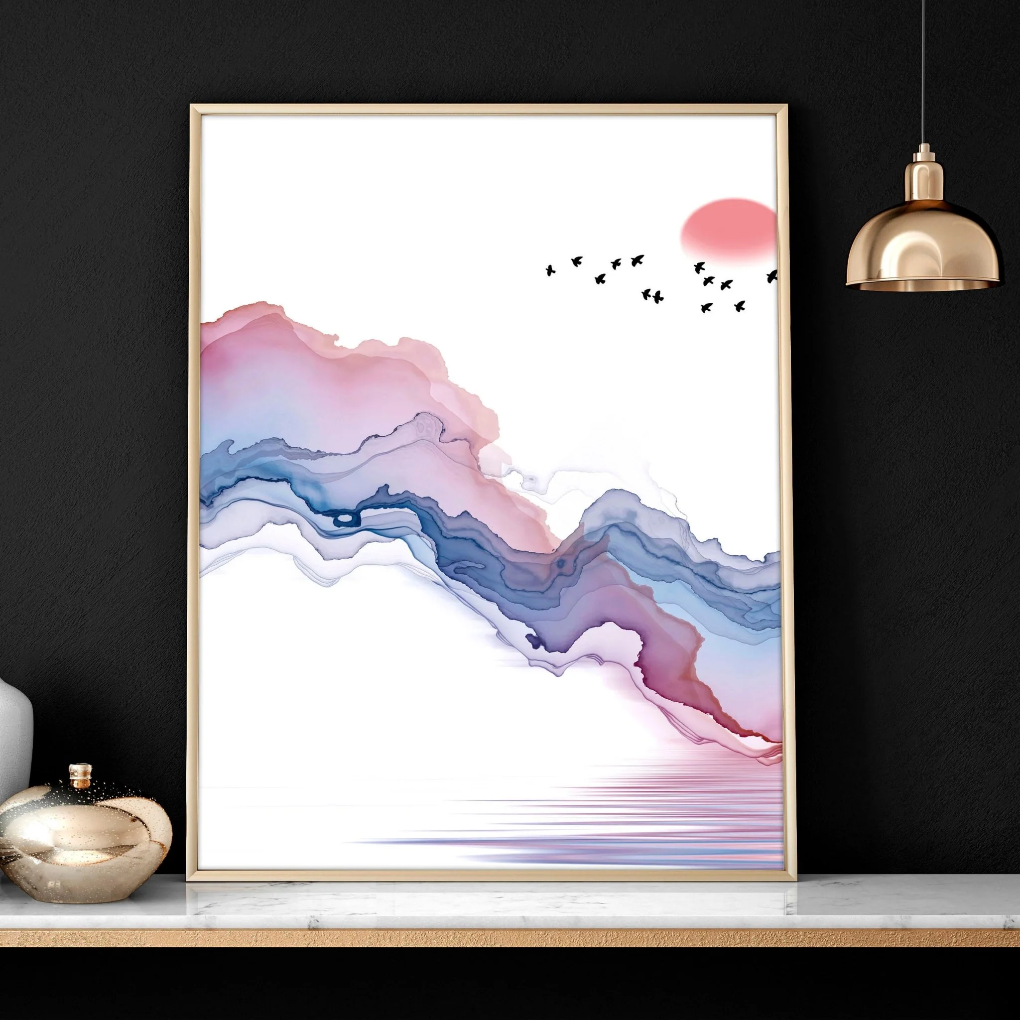 Japanese landscape paintings | set of 3 framed wall art - Image 5