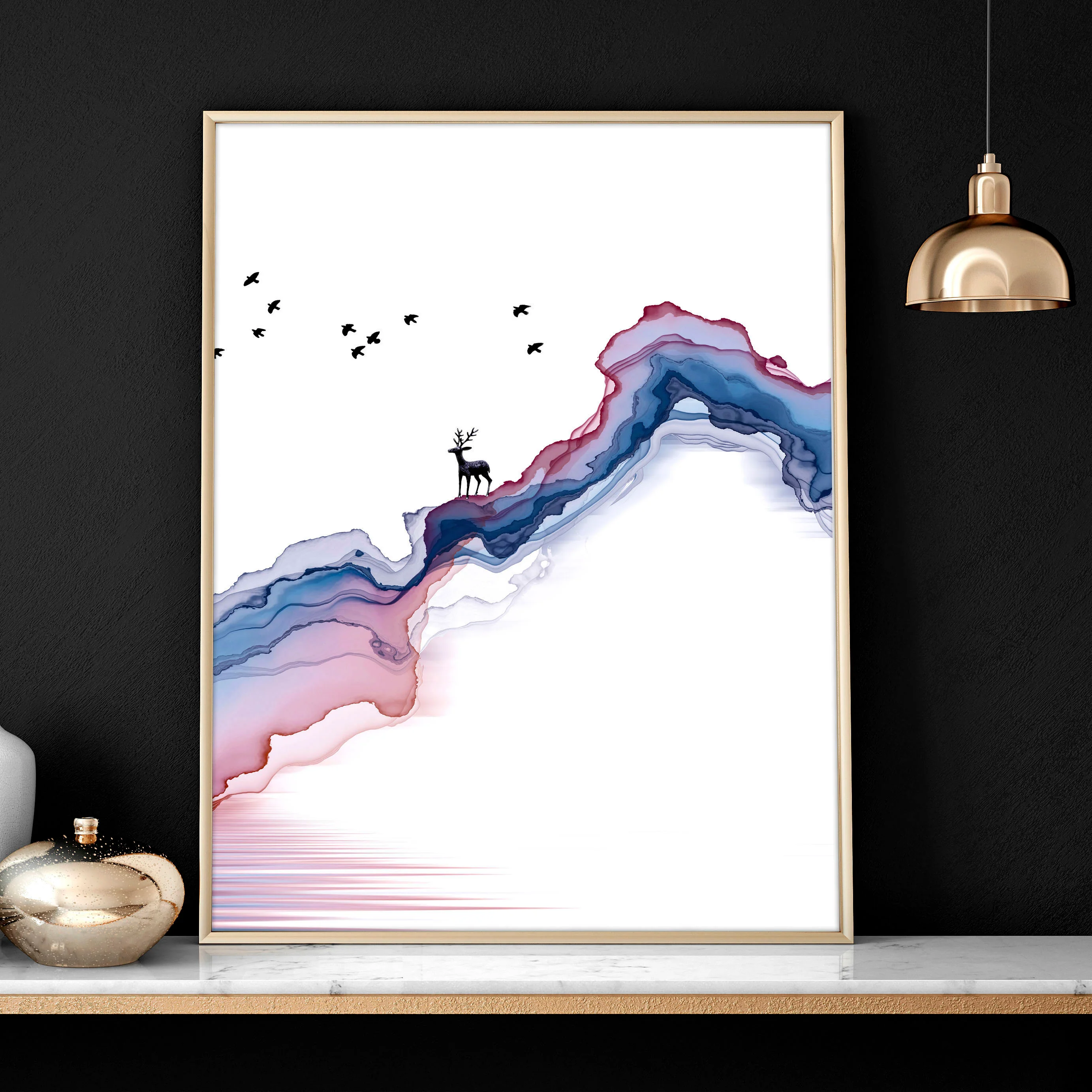 Japanese landscape paintings | set of 3 framed wall art - Image 6