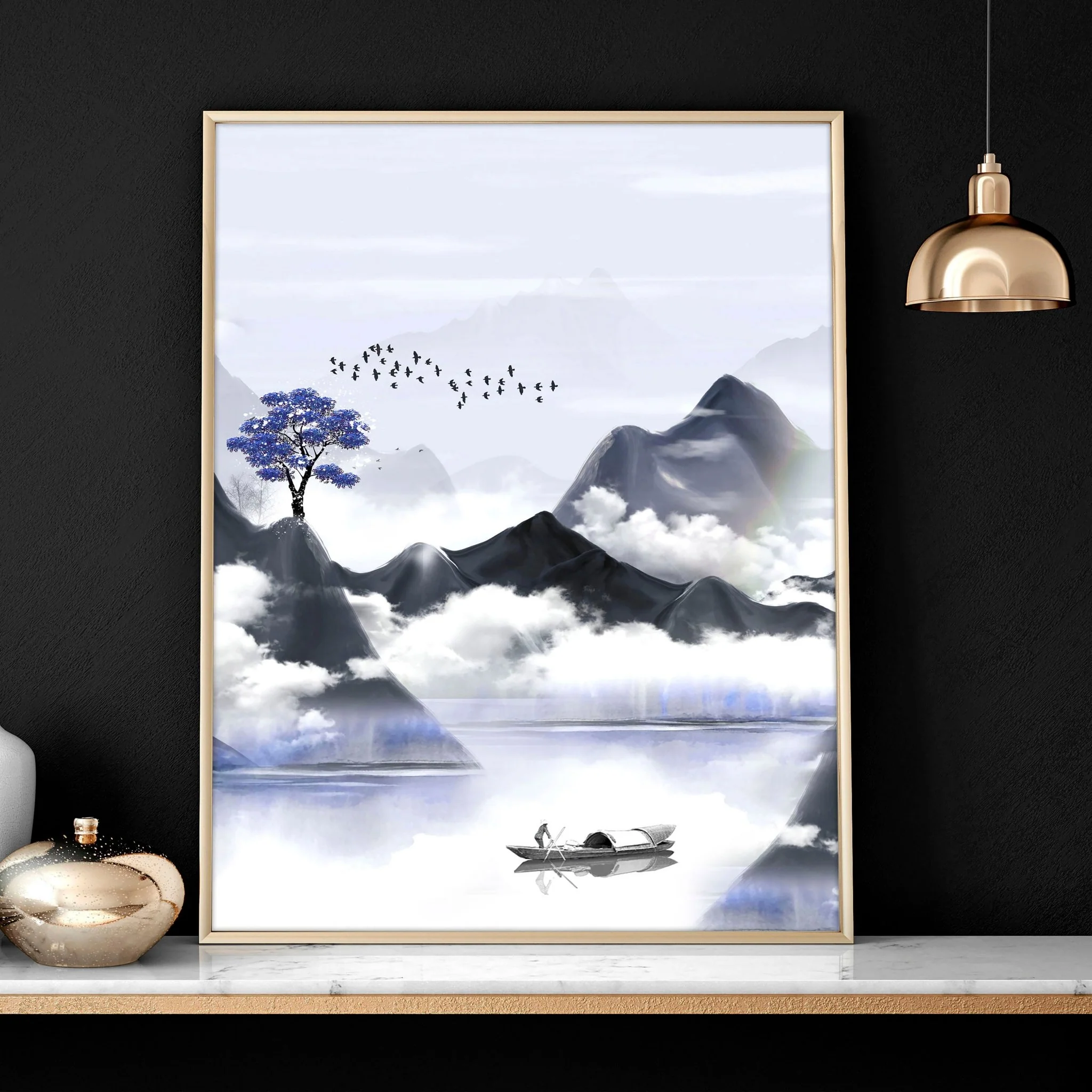 Living room pictures for walls | set of 3 Japanese art prints - Image 6