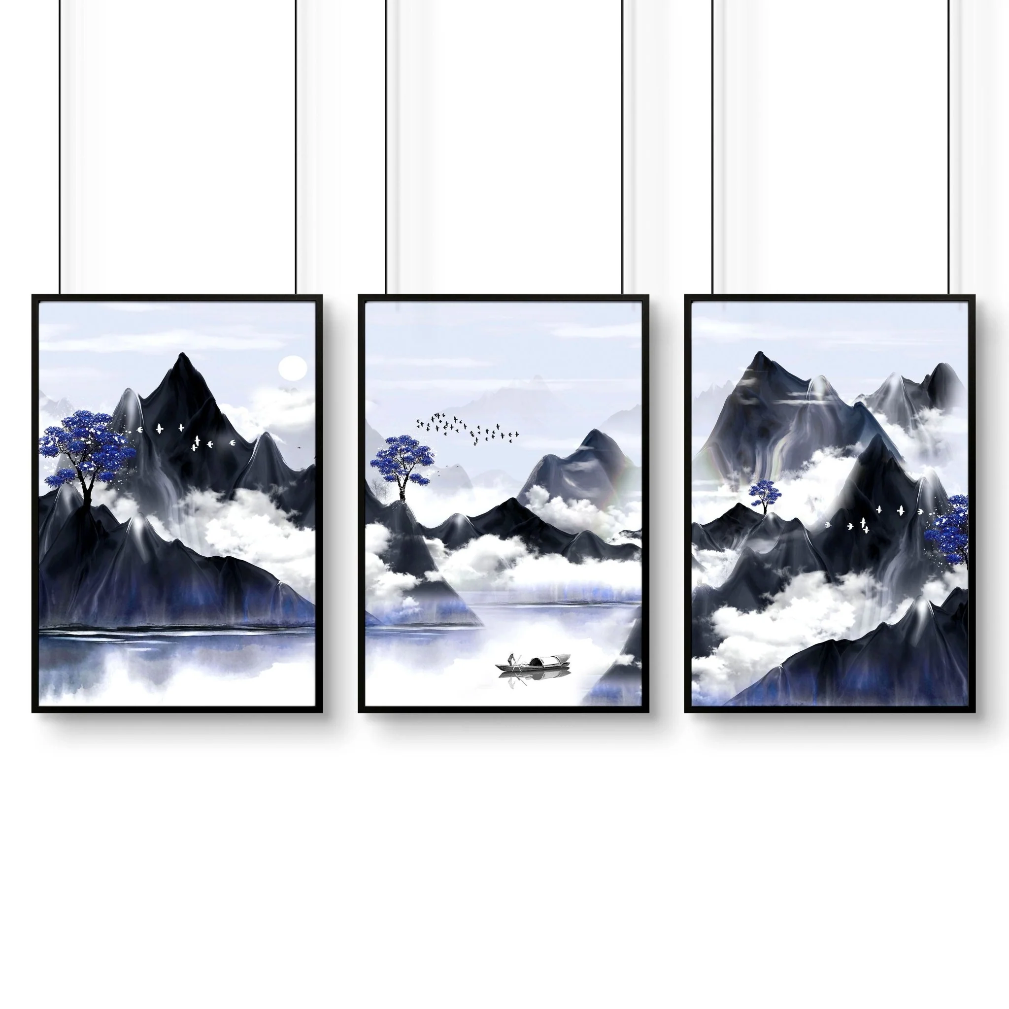 Living room pictures for walls | set of 3 Japanese art prints - Image 8