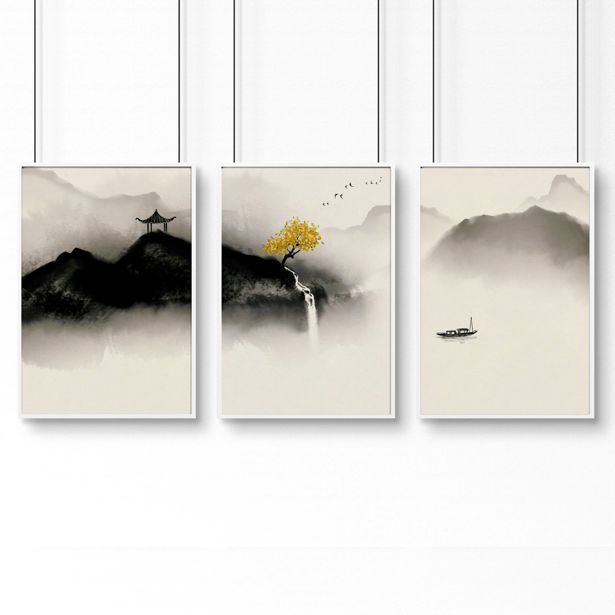 Japanese pagoda | set of 3 wall art for home office decor - Image 10