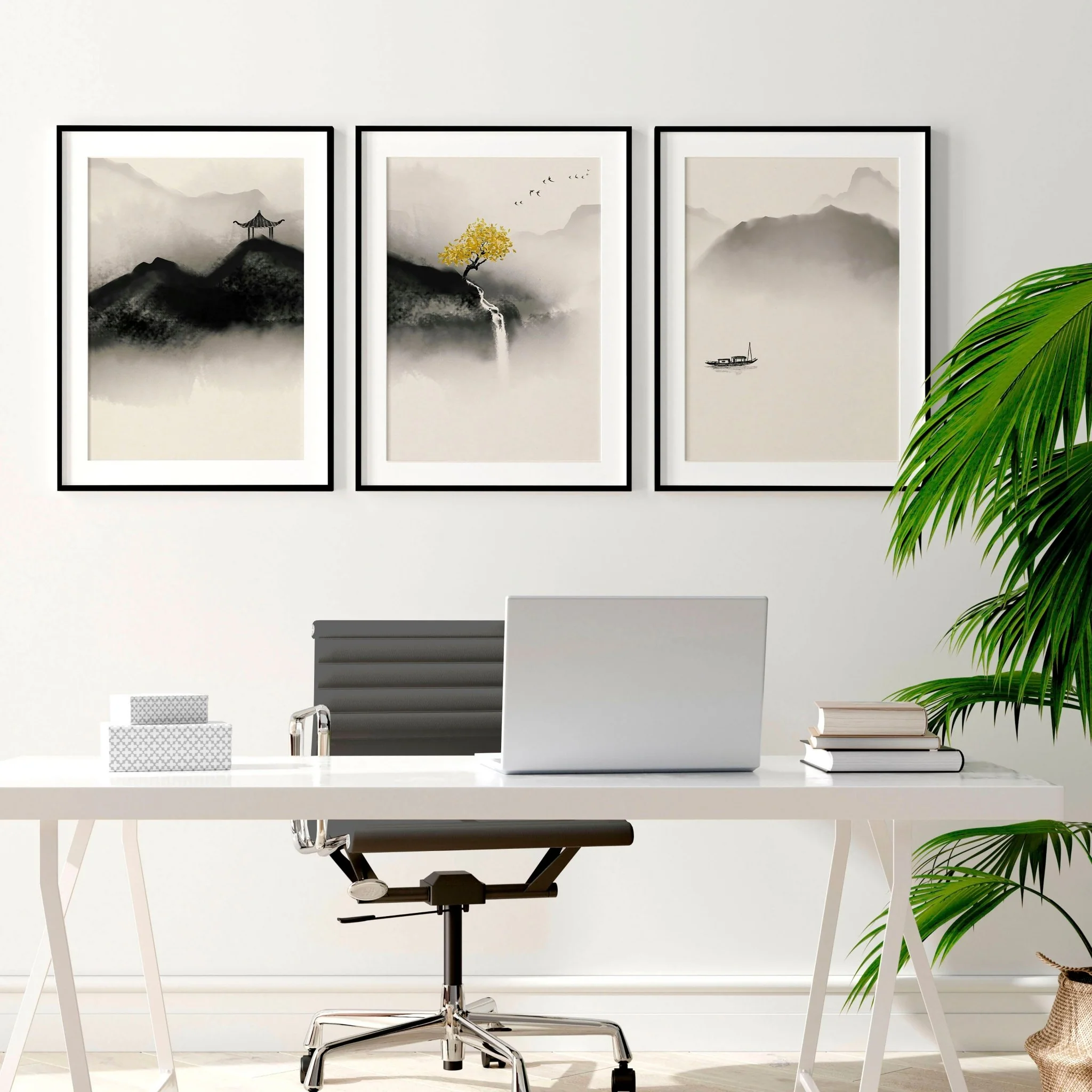 Japanese pagoda | set of 3 wall art for home office decor - Image 8