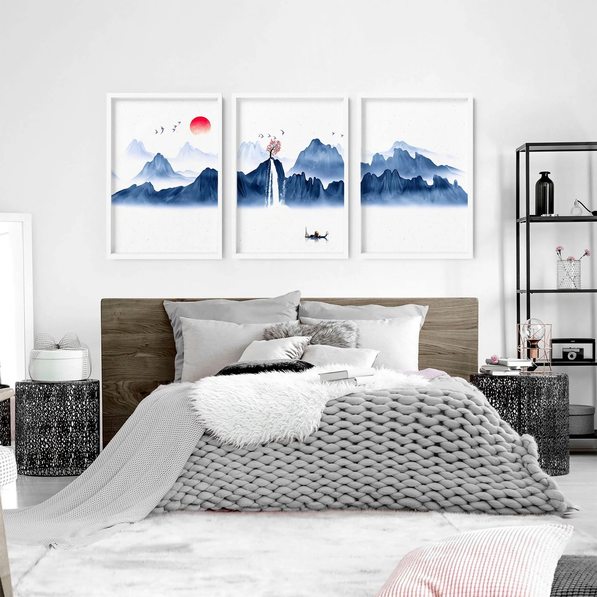 Zen decor for bedroom | set of 3 Japanese wall art prints - Image 2