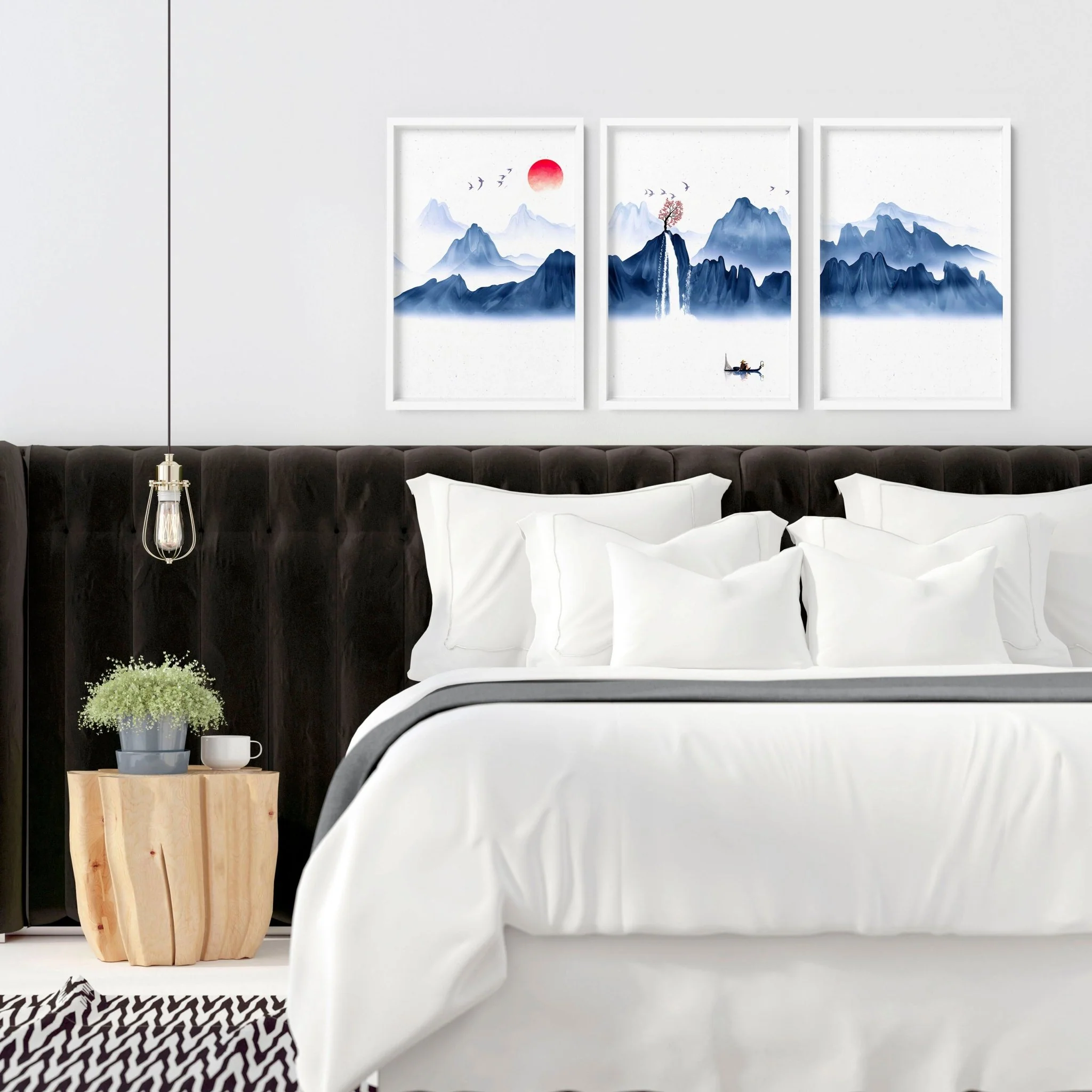 Zen decor for bedroom | set of 3 Japanese wall art prints - Image 4