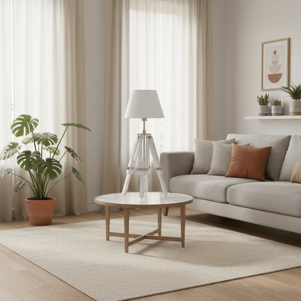 Jasper White Tripod Base Feature Lamp - Image 3