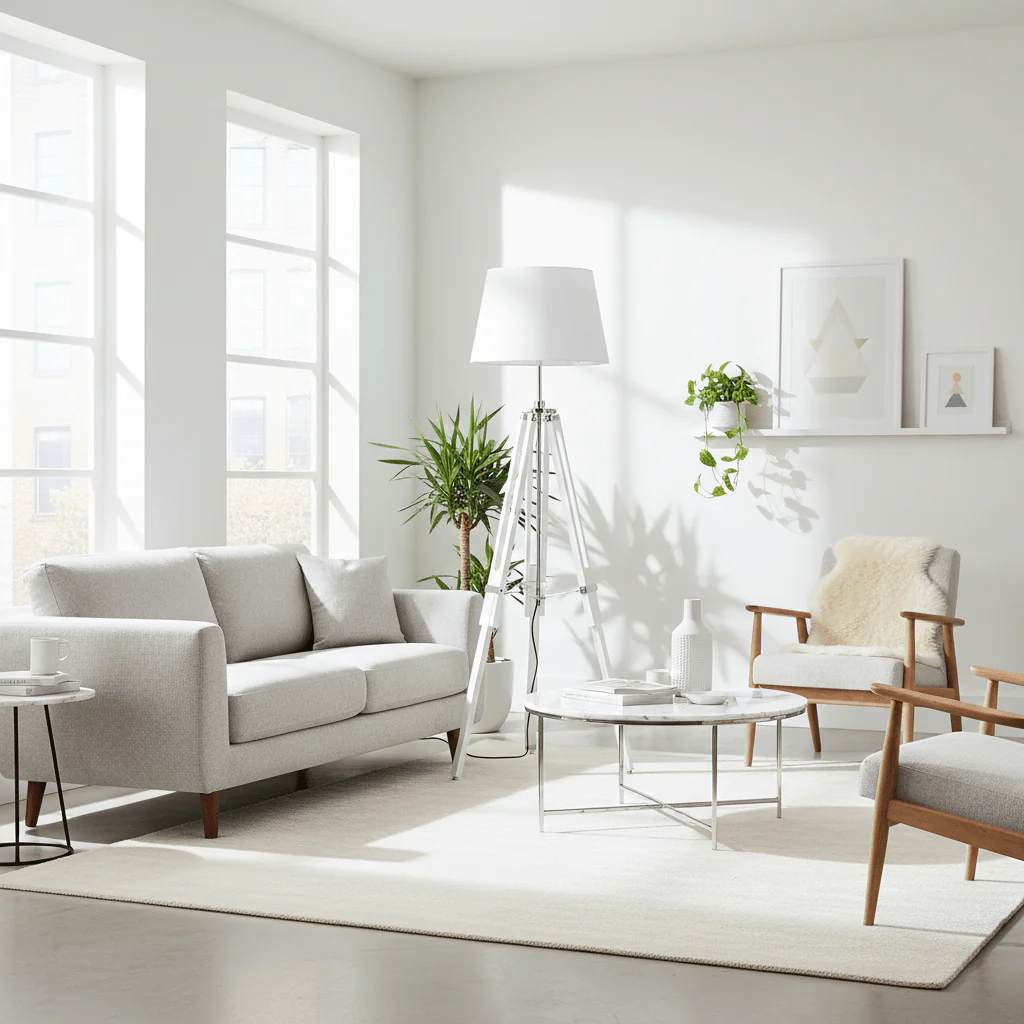 Jasper White Tripod Base Floor Lamp - Image 2