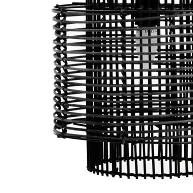 Jaya Black Rattan Overlapping Pendant Lamp - Image 7