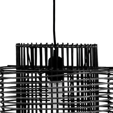 Jaya Black Rattan Overlapping Pendant Lamp - Image 8