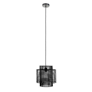 Jaya Black Rattan Overlapping Pendant Lamp - Image 9