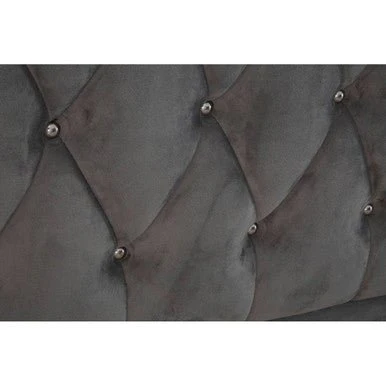 Josephine Grey Velvet King Bed - Image 11