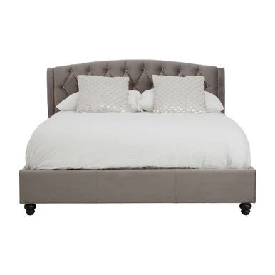 Josephine Grey Velvet King Bed - Image 12