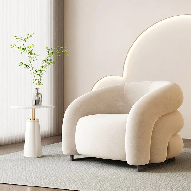 K93 Armchair, White Velvet - Image 2