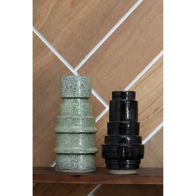 Kaga Black Earthenware Vase - Image 12