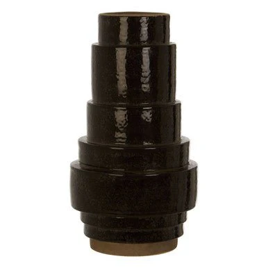 Kaga Black Earthenware Vase - Image 4