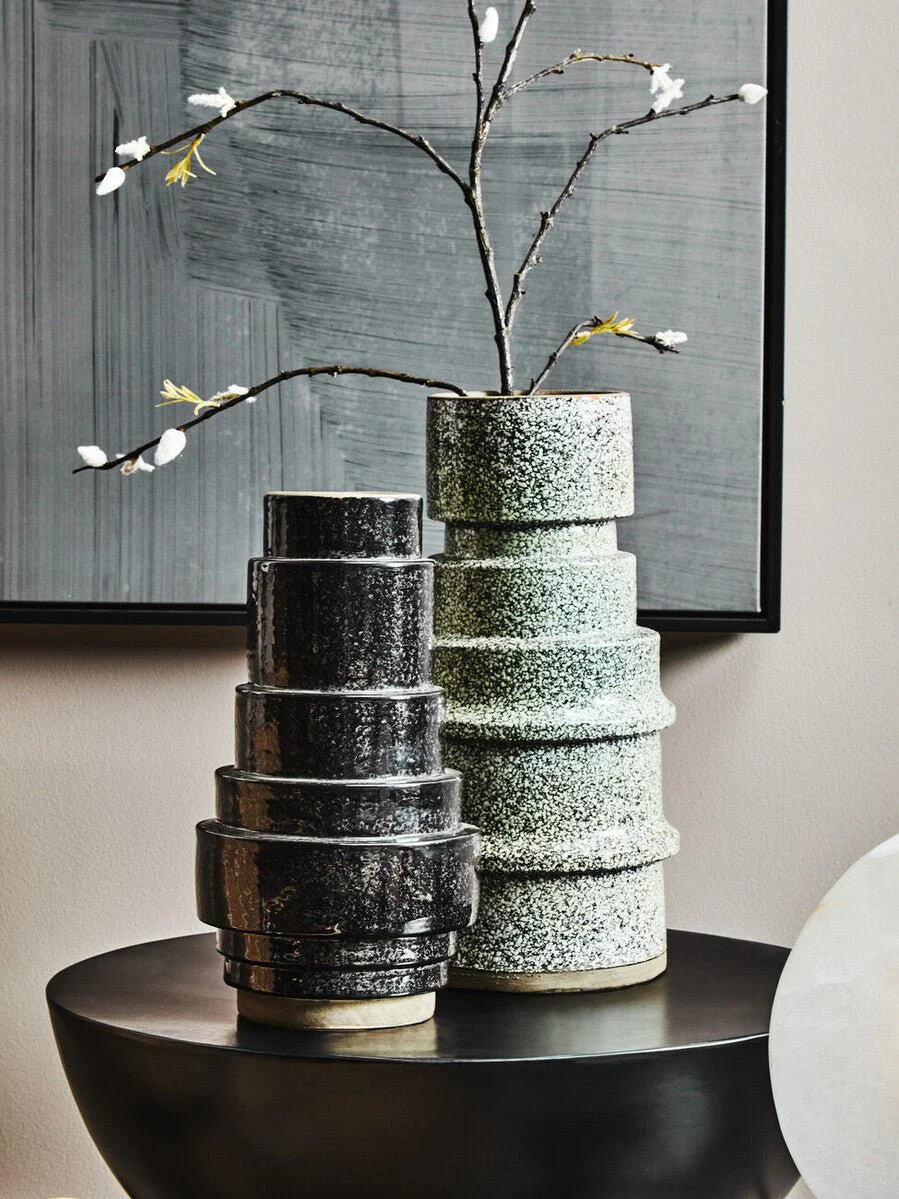 Kaga Black Earthenware Vase - Image 5