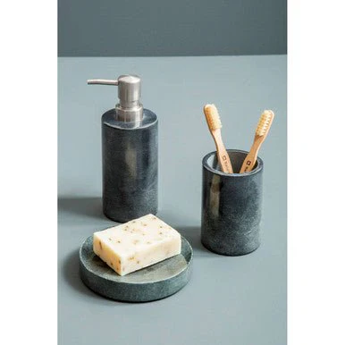 Kamal Dark Grey Marble Effect Soap Dish - Image 7