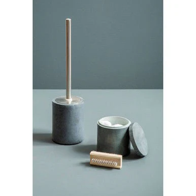 Kamal Dark Grey Marble Effect Toilet Brush - Image 6