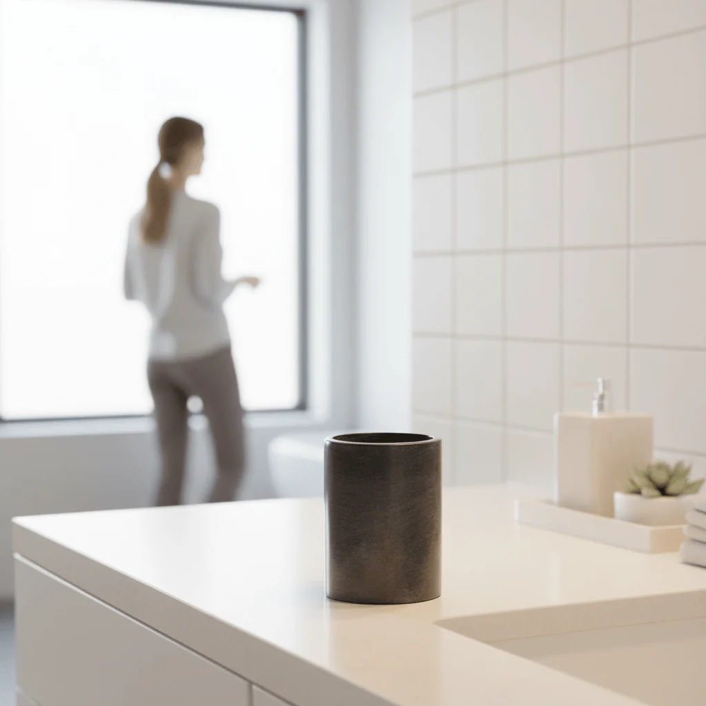 Kamal Dark Grey Marble Effect Tumbler - Image 2