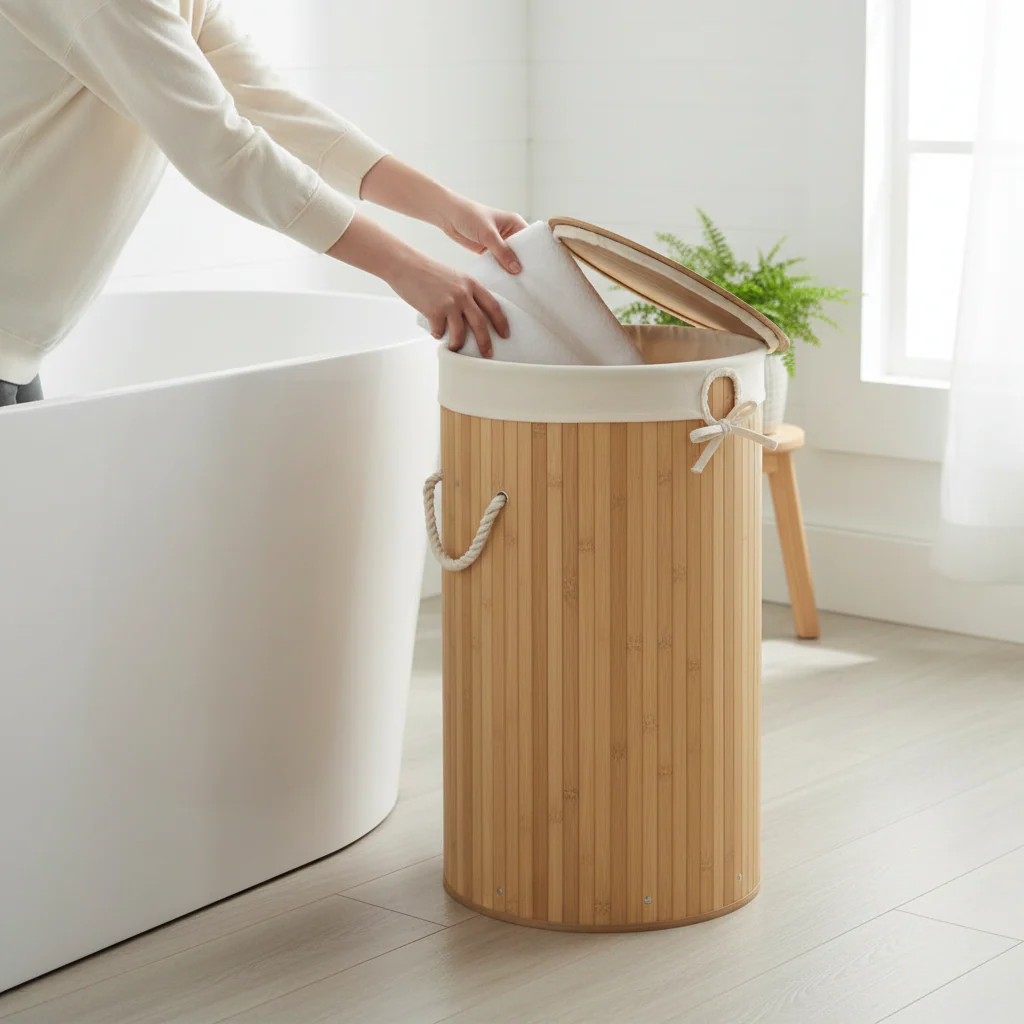 Kankyo Natural Round Laundry Hamper - Image 4
