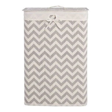 Kankyo White And Grey Chevron Laundry Hamper - Image 5