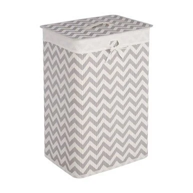 Kankyo White And Grey Chevron Laundry Hamper - Image 7