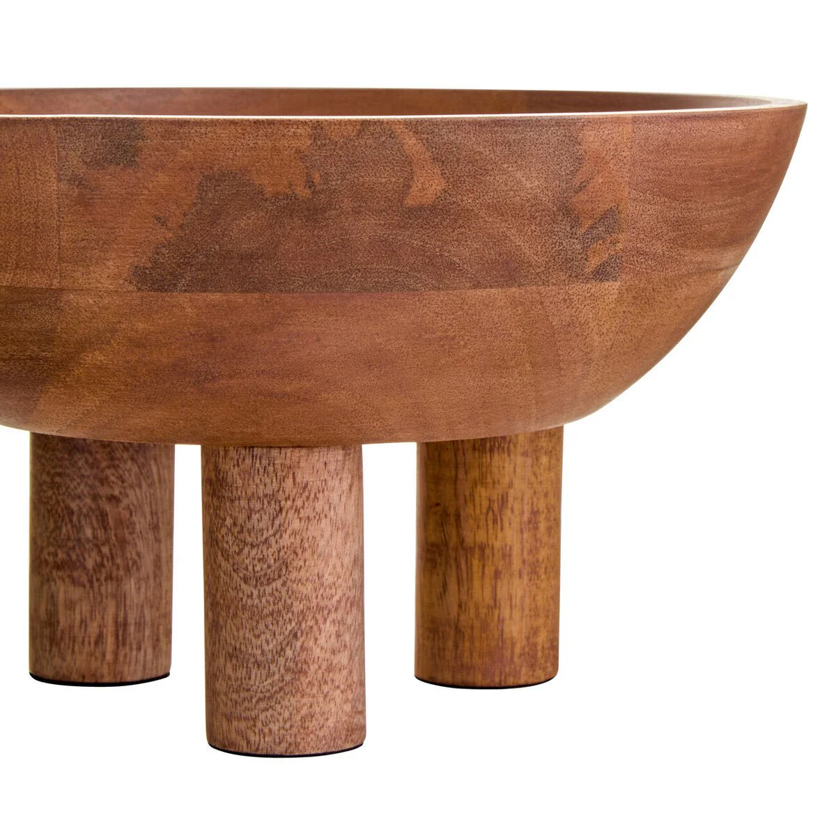 Kara Mango Wood Serving or Fruit Bowl with Footed Base - Image 8