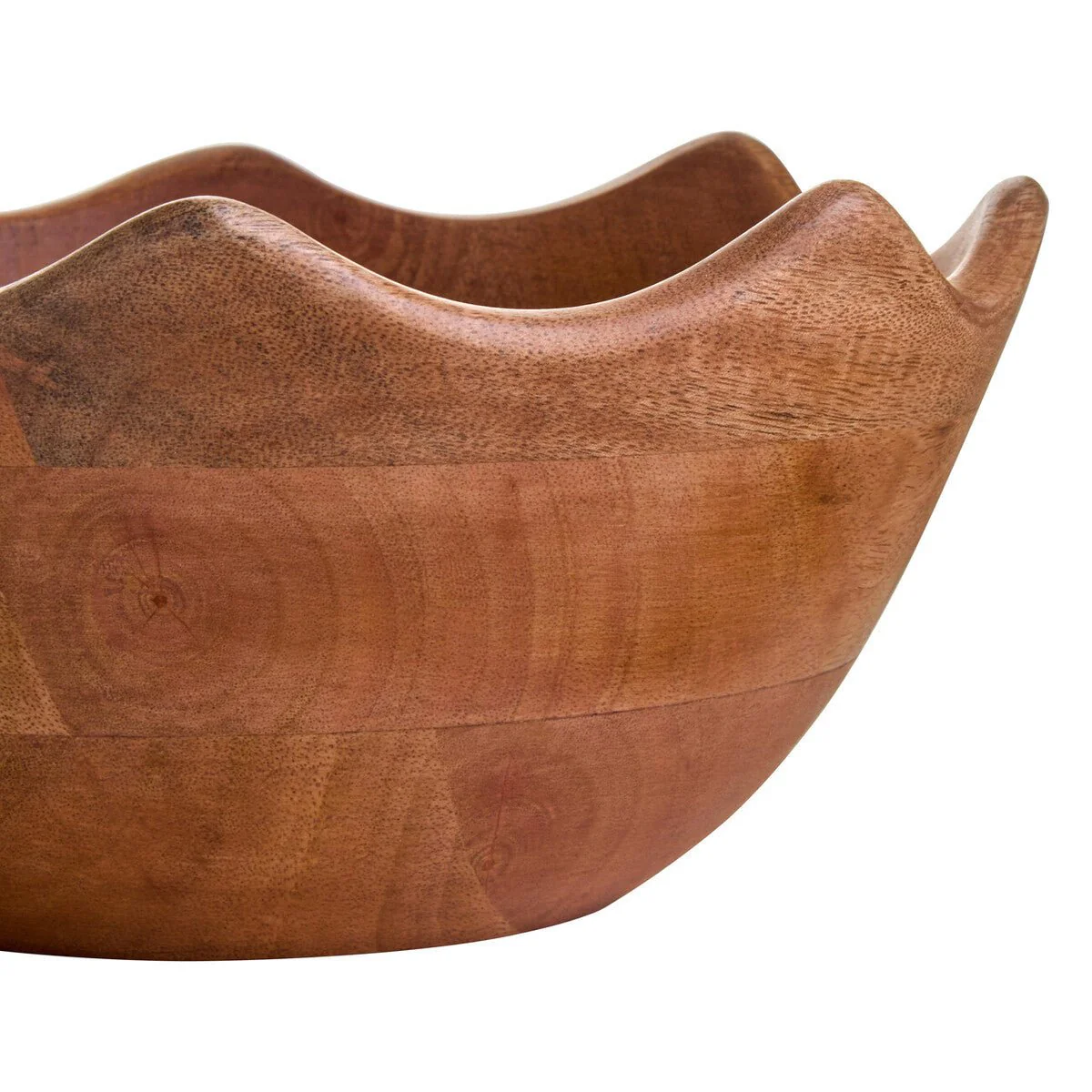 Kara Mango Wood Serving or Fruit Bowl with Scalloped Edge - Image 7
