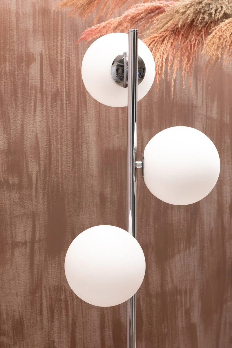 Karter Chrome Finish And White Glass Floor Lamp - Image 8