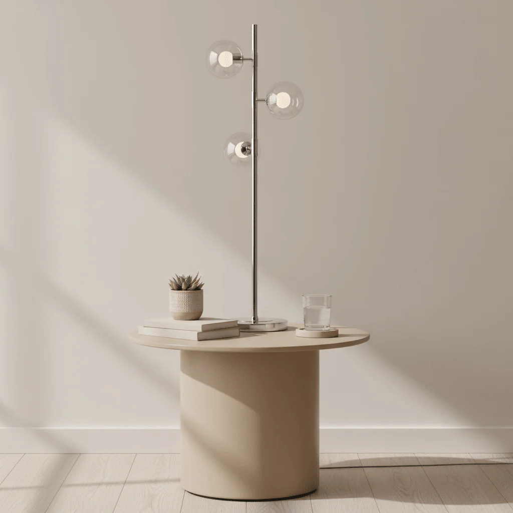 Karter Chrome Finish Table Lamp With Three Lights - Image 4