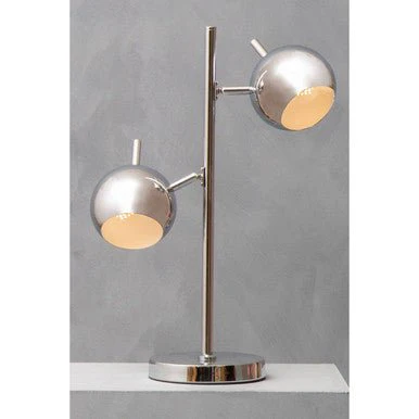 Karter Chrome Finish Table Lamp With Two Lights - Image 7