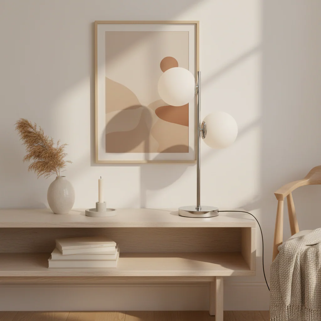 Karter White Glass With Chrome Table Lamp - Image 3