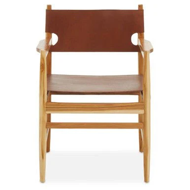 Kendari Antique Brown Leather Chair - Image 15
