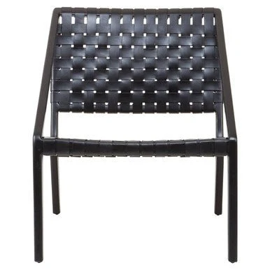 Kendari Black Cow Leather Woven Chair - Image 5