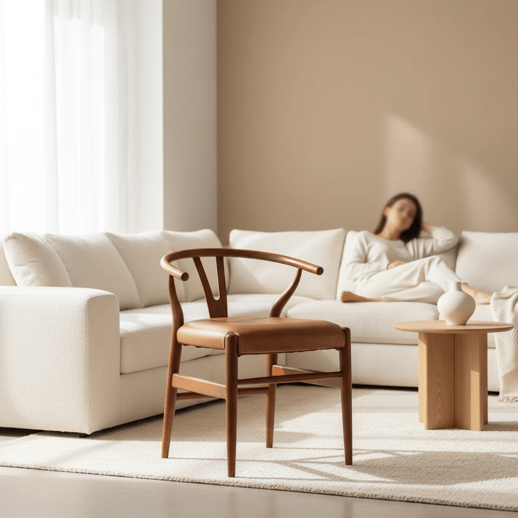 Kendari Cow Camel Leather Chair - Image 2