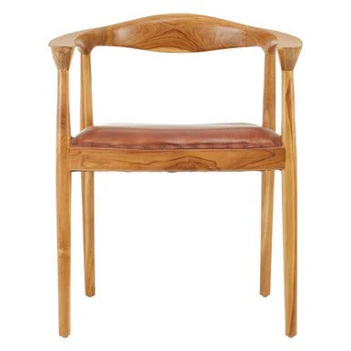 Kendari Open Back Brown Leather Chair - Image 5